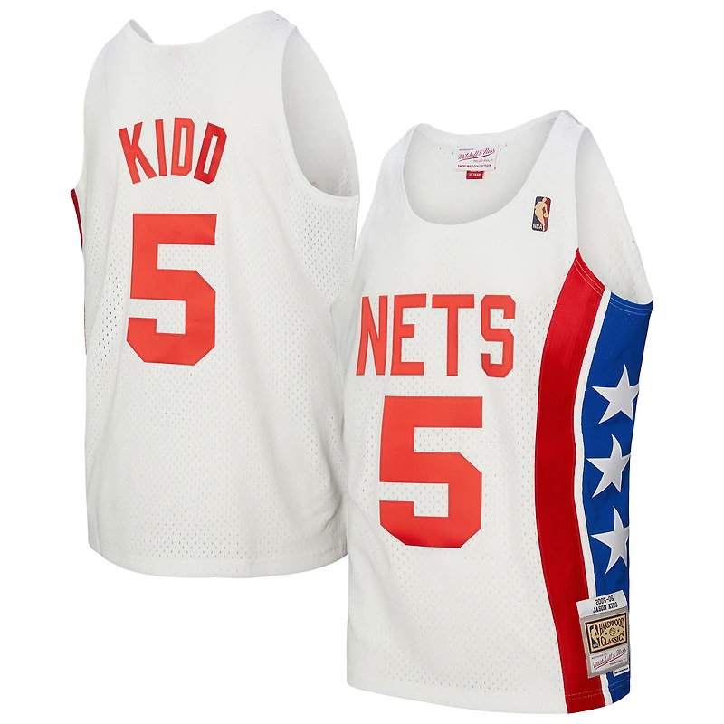 Men's Mitchell & Ness Jason Kidd White New Jersey Nets 2005/06 Hardwood Classics Swingman