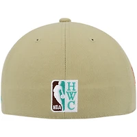 Men's Mitchell & Ness Khaki New Jersey Nets 35th Anniversary Hardwood Classics Malibu Sunrise Fitted Hat