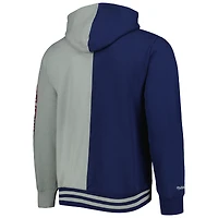 Sweat à capuche manches longues pour homme Mitchell & Ness New Jersey Nets Hardwood Classics Split bleu marine/gris