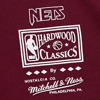 T-shirt à manches longues pour hommes Mitchell & Ness New Jersey Nets Hardwood Classics Ivy League rouge