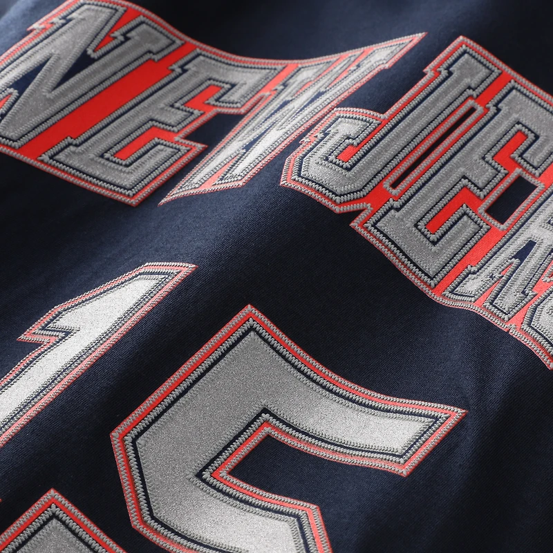Men's Mitchell & Ness Vince Carter Navy New Jersey Nets Hardwood Classics Stitch Name Number T-Shirt