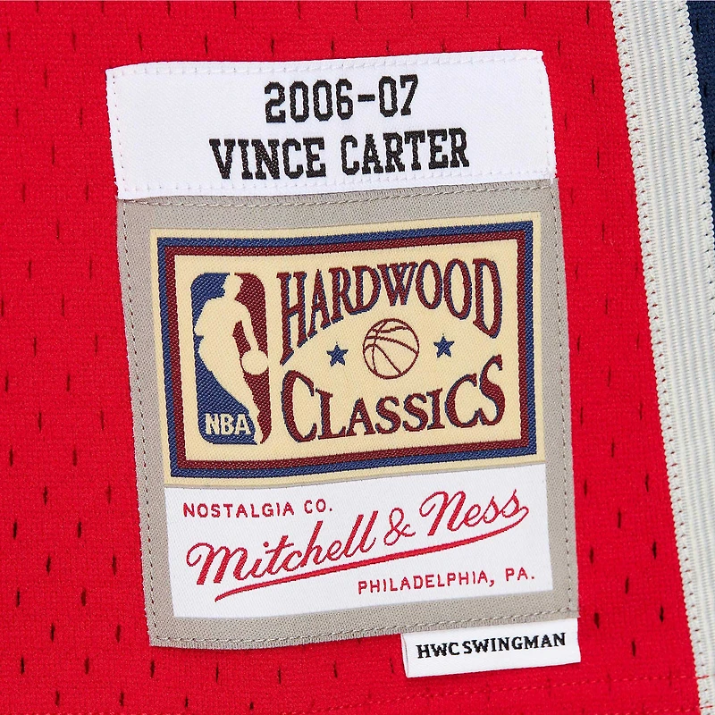 Maillot Swingman Mitchell & Ness Vince Carter rouge New Jersey Nets 2006/07 Hardwood Classics pour hommes