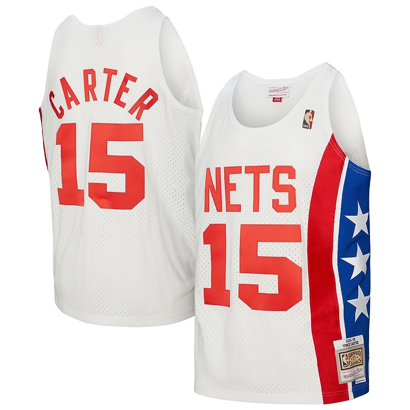 Men's Mitchell & Ness Vince Carter White New Jersey Nets 2005/06 Hardwood Classics Swingman