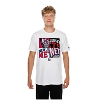 Men's New Era  White Jersey Nets Block Logo T-Shirt
