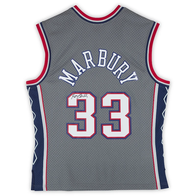 Stephon Marbury New Jersey Nets Autographed Mitchell & Ness 1999-00 Gray Alternative Swingman Jersey 