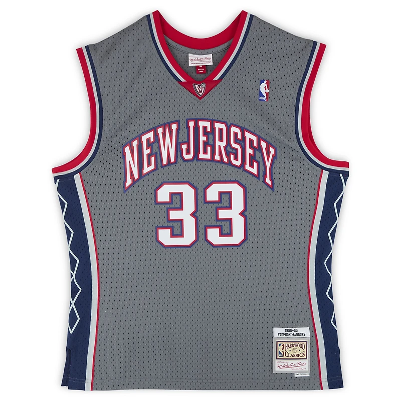 Stephon Marbury New Jersey Nets Autographed Mitchell & Ness 1999-00 Gray Alternative Swingman Jersey 