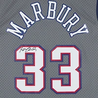 Maillot Swingman alternatif gris autographié par Stephon Marbury des New Jersey Nets (1999-2000)