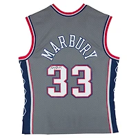 Maillot Swingman alternatif gris autographié par Stephon Marbury des New Jersey Nets (1999-2000)