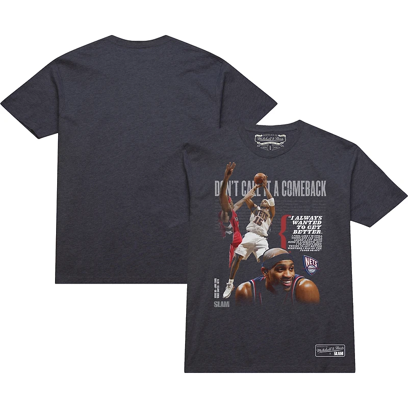 T-shirt unisexe Mitchell & Ness Vince Carter Charcoal New Jersey Nets Don't Call It A Comeback