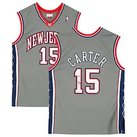 Maillot authentique dédicacé par Vince Carter des New Jersey Nets, Mitchell & Ness, gris, 2004-05