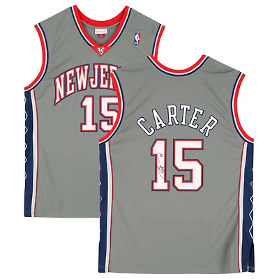 Maillot authentique dédicacé par Vince Carter des New Jersey Nets, Mitchell & Ness, gris, 2004-05