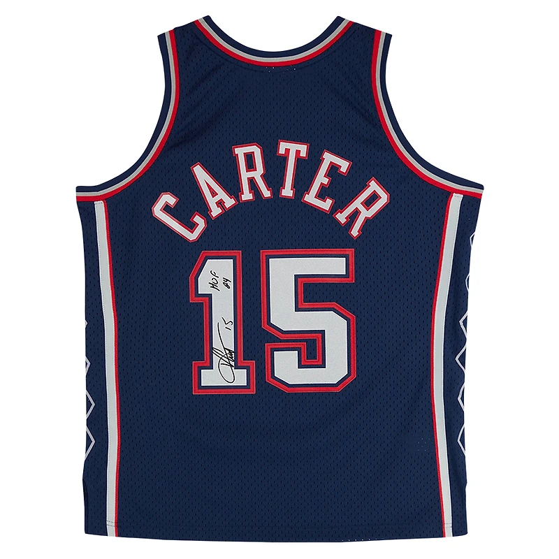 Vince Carter New Jersey Nets Autographed Mitchell & Ness Navy 2006-07 Swingman Jersey with "HOF 24" Inscription