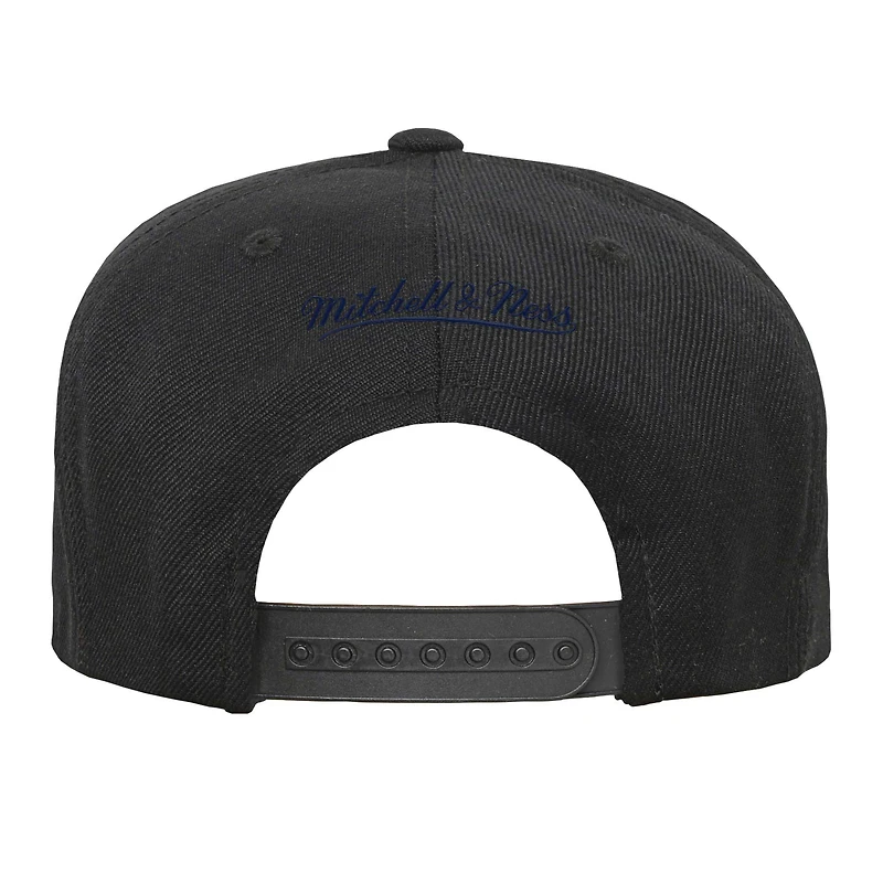 Youth Mitchell & Ness Black New Jersey Nets Team Script Snapback Hat