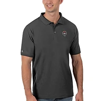 Men's Antigua Anthracite New Mexico Lobos Legacy Pique Polo