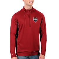 Veste à enfiler quart de zip pour homme, couleur rouge Antigua, style Lobos du Nouveau-Mexique, grande et taille