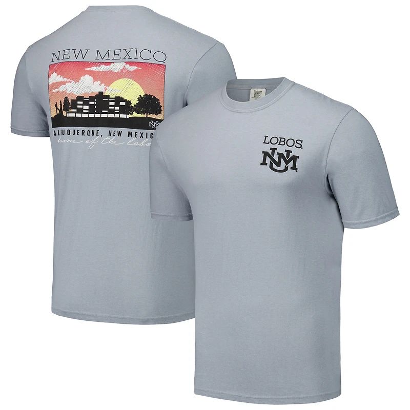 T-shirt gris pour hommes, couleur confort, Lobos Campus Scenery du Nouveau-Mexique