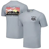 T-shirt gris pour hommes, couleur confort, Lobos Campus Scenery du Nouveau-Mexique