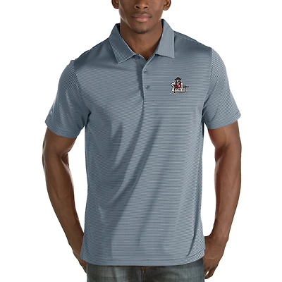 Polo rayé Quest pour homme des Aggies de l'État du Nouveau-Mexique, en jersey, Antigua Steel
