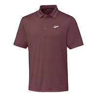 Men's Cutter & Buck Crimson New Mexico State Aggies Forge Pencil Stripe Stretch Polo