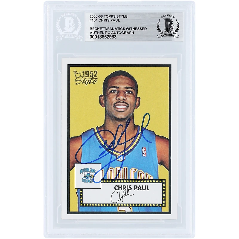 Chris Paul New Orleans Hornets Autographed 2005-06 Topps 1952 Style #154 Beckett Fanatics Witnessed Authenticated Rookie Card