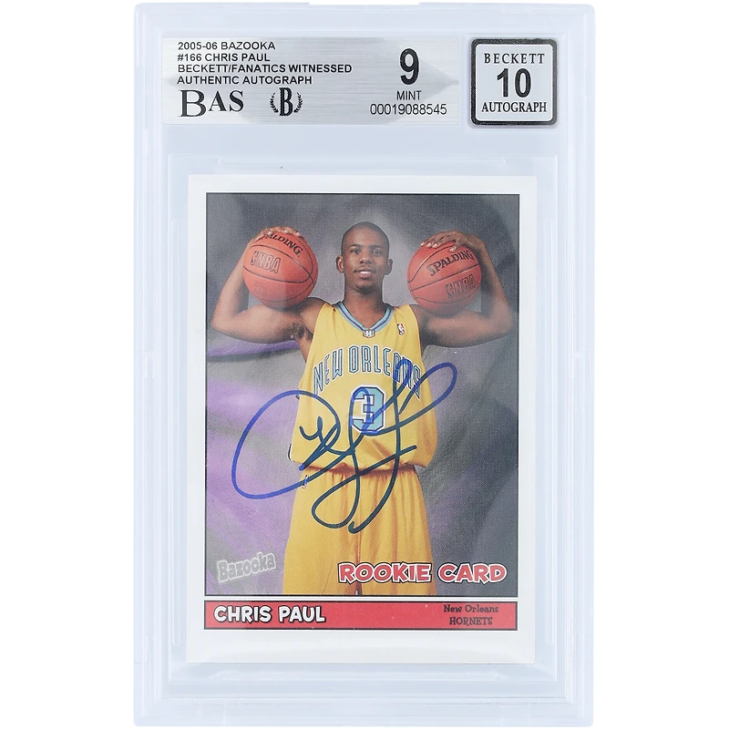 Chris Paul New Orleans Hornets Autographed 2005-06 Topps Bazooka #166 Beckett Fanatics Witnessed Authenticated /10 Rookie Card