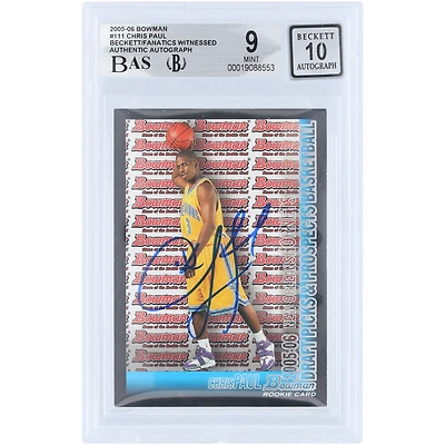 Chris Paul New Orleans Hornets Autographed 2005-06 Topps Bowman Draft Picks & Prospects #111 Beckett Fanatics Witnessed Authenticated /10 Rookie Card