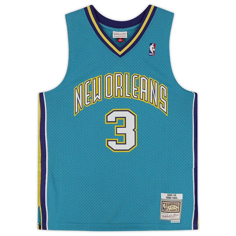 Chris Paul New Orleans Hornets Autographed Mitchell & Ness Teal Jersey with "05-06 ROY" Inscription