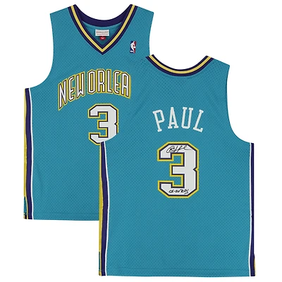 Chris Paul New Orleans Hornets Autographed Mitchell & Ness Teal Jersey with "05-06 ROY" Inscription