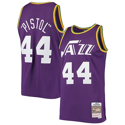 Men's Mitchell & Ness Pete Maravich Purple New Orleans Jazz Hardwood Classics Swingman Jersey