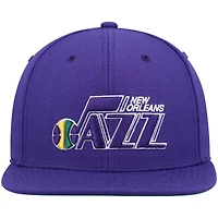 Men's Mitchell & Ness Purple New Orleans Jazz Hardwood Classics Team Ground 2.0 Snapback Hat