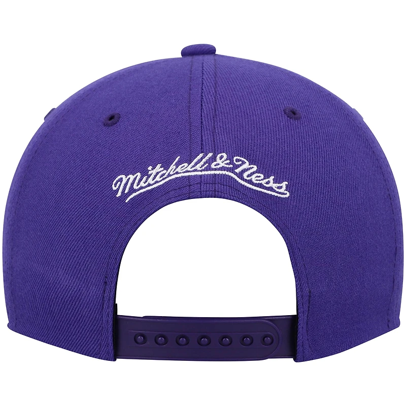 Men's Mitchell & Ness Purple New Orleans Jazz Hardwood Classics Team Ground 2.0 Snapback Hat