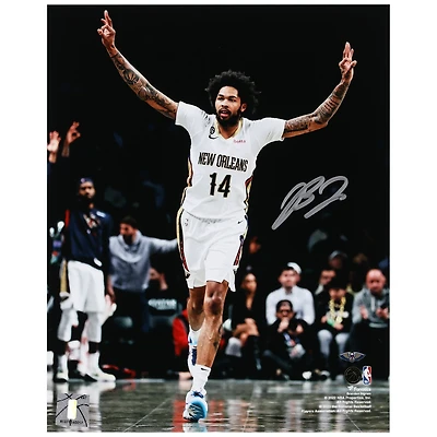 Brandon Ingram New Orleans Pelicans Autographed 8" x 10" Celebrating Three Versus Brooklyn Photograph