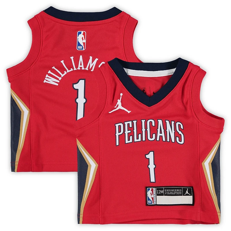 Maillot Jordan Brand Zion Williamson pour bébé New Orleans Pelicans 2020/21 rouge - Statement Edition
