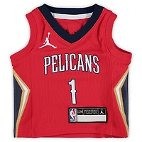 Maillot Jordan Brand Zion Williamson pour bébé New Orleans Pelicans 2020/21 rouge - Statement Edition