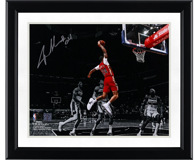 Jordan Hawkins New Orleans Pelicans Autographed 11" x 14" Spotlight Dunking Photograph