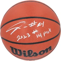 Ballon de basket-ball d'intérieur/extérieur Wilson Authentic Series autographié par Jordan Hawkins New Orleans Pelicans avec inscription « 2023 #14 Pick »
