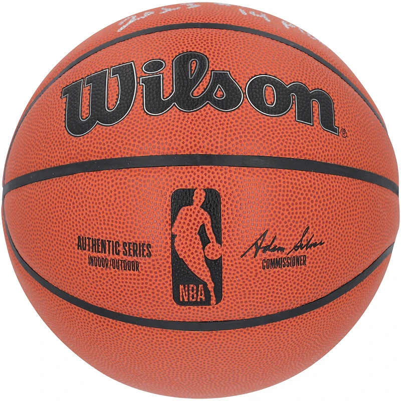 Ballon de basket-ball d'intérieur/extérieur Wilson Authentic Series autographié par Jordan Hawkins New Orleans Pelicans avec inscription « 2023 #14 Pick »