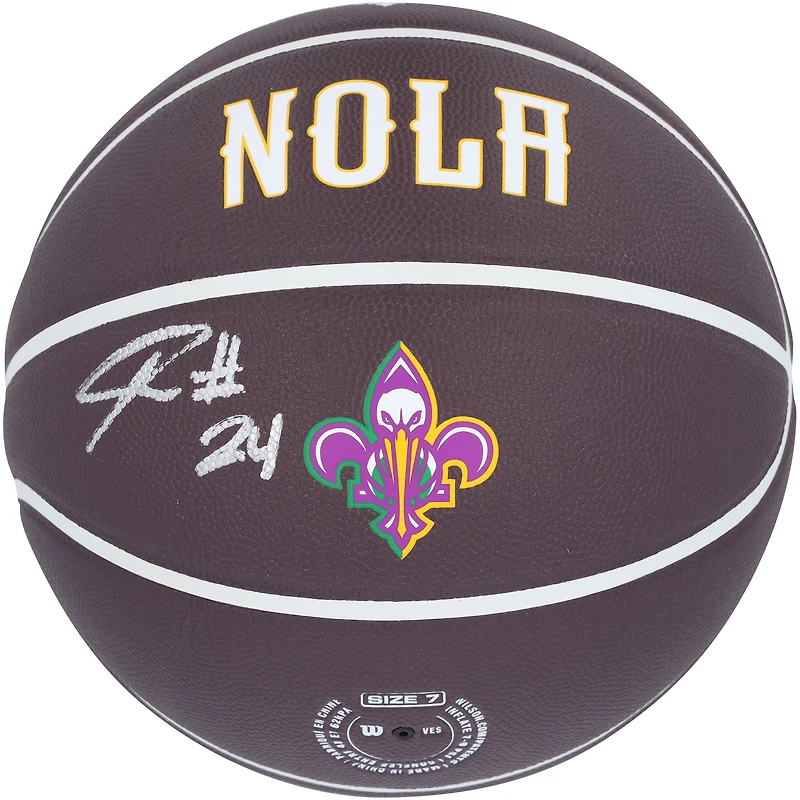 Jordan Hawkins New Orleans Pelicans Autographed Wilson City Edition Collectors Basketball
