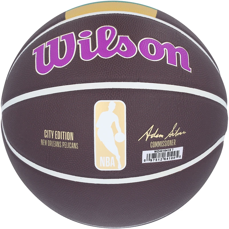 Jordan Hawkins New Orleans Pelicans Autographed Wilson City Edition Collectors Basketball