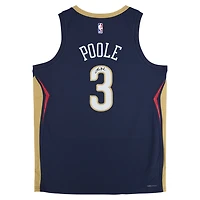 Maillot Swingman Nike Icon Edition bleu marine dédicacé par Jordan Poole des New Orleans Pelicans