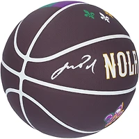 Ballon de basket-ball de collection dédicacé par Jordan Poole New Orleans Pelicans Wilson City Edition