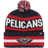 Bonnet en tricot à revers Bering '47 Navy New Orleans Pelicans pour hommes avec pompon
