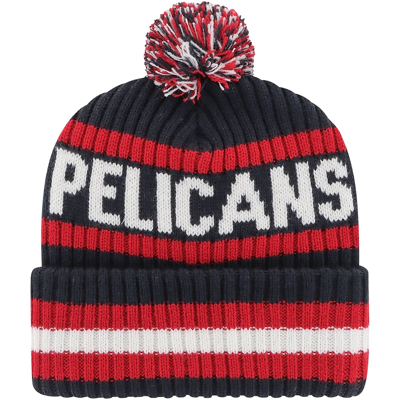Bonnet en tricot à revers Bering '47 Navy New Orleans Pelicans pour hommes avec pompon