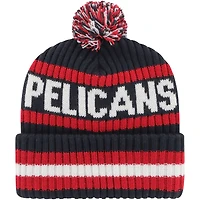 Bonnet en tricot à revers Bering '47 Navy New Orleans Pelicans pour hommes avec pompon