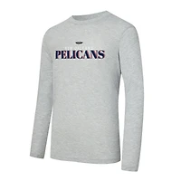 Ensemble t-shirt à manches longues et pantalon carreaux bleu marine/gris chiné New Orleans Pelicans pour homme