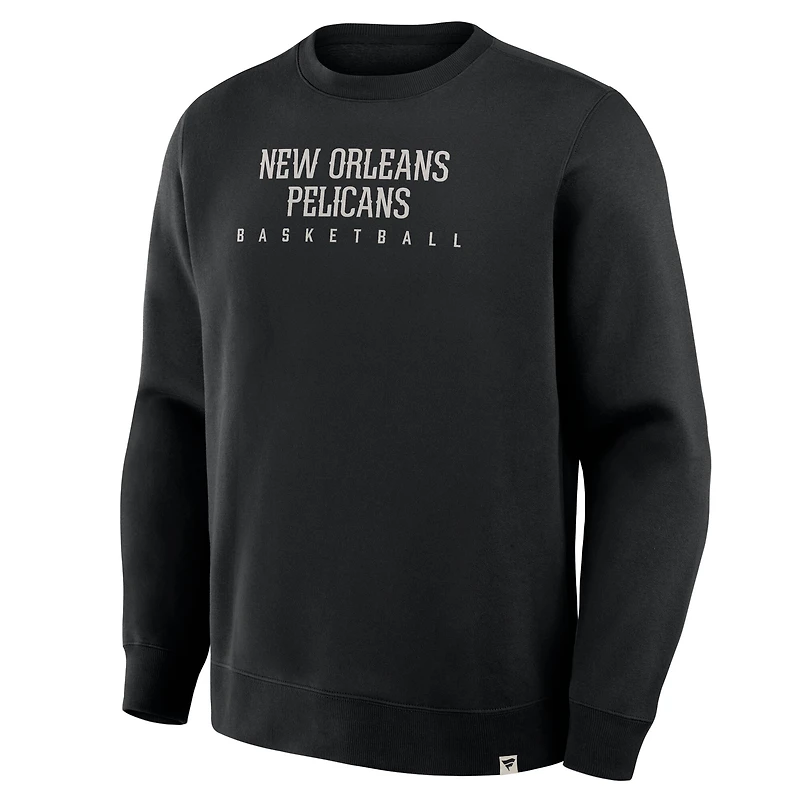 Sweat-shirt à capuche noir de qualité supérieure pour homme, collection Crossover, New Orleans Pelicans, entraînement rotation défensive