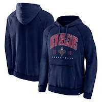 Men's Fanatics Heather Navy New Orleans Pelicans Foul Trouble Snow Wash Raglan Pullover Hoodie