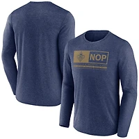 T-shirt Fanatics Heather Navy pour homme, motif « Three-Point Play » des New Orleans Pelicans