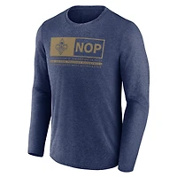 T-shirt Fanatics Heather Navy pour homme, motif « Three-Point Play » des New Orleans Pelicans