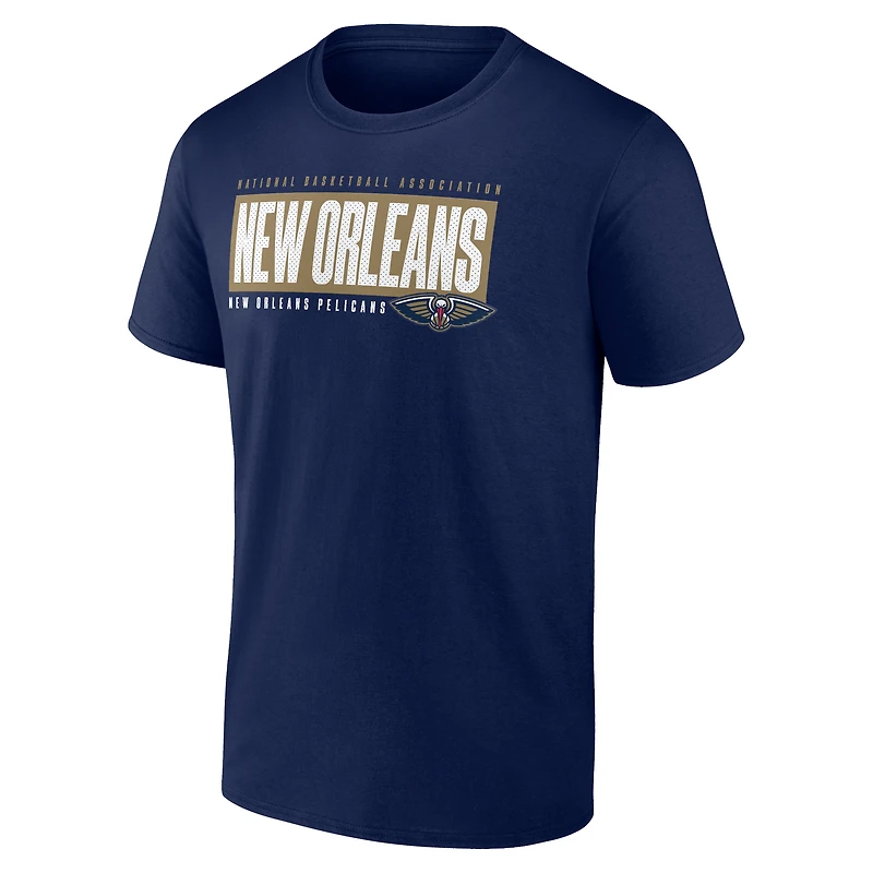 T-shirt Box Out Fanatics pour hommes, bleu marine, New Orleans Pelicans